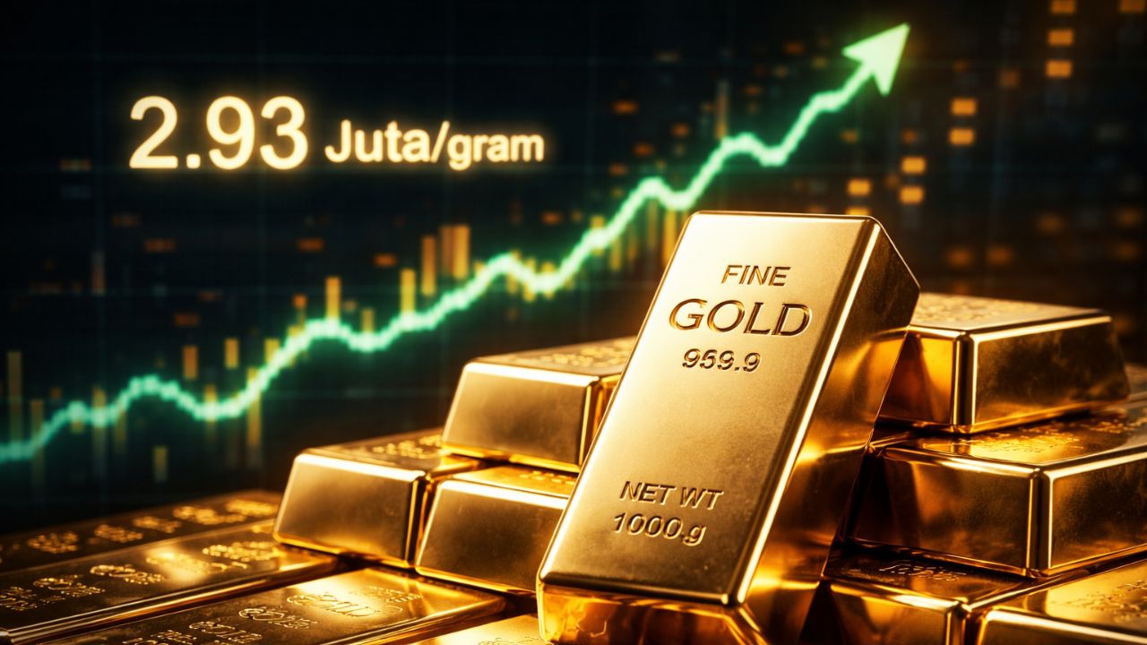 Harga Emas Pegadaian Hari Ini Naik, Antam Tembus Rp2,93 Juta per Gram